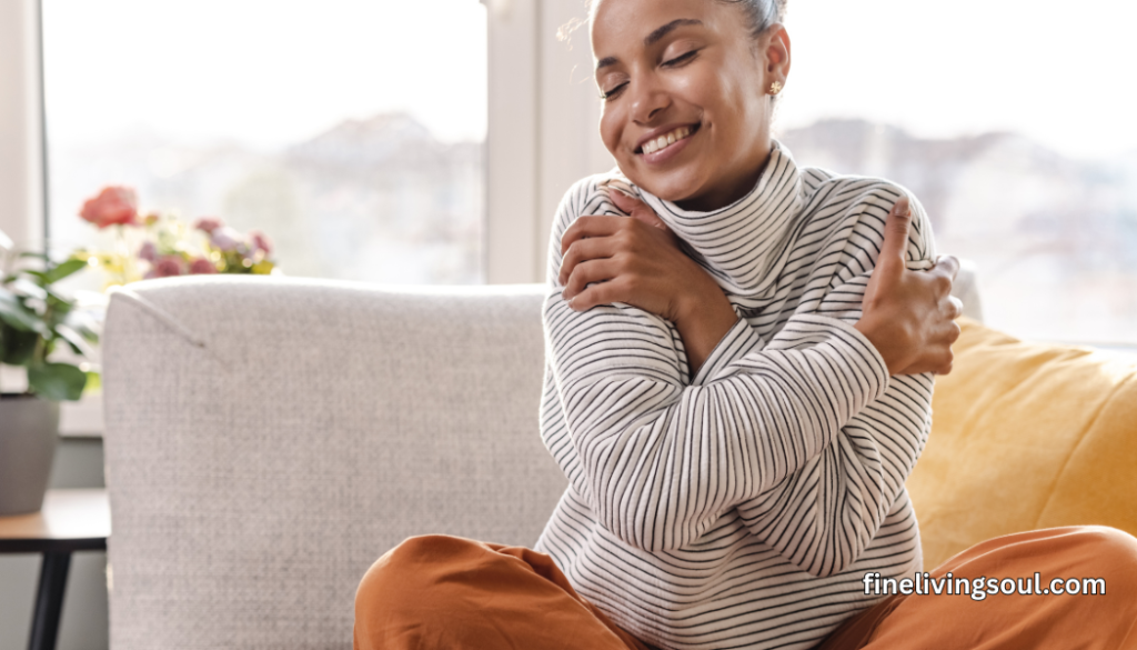Person showing self-compassion as companion of inner calm